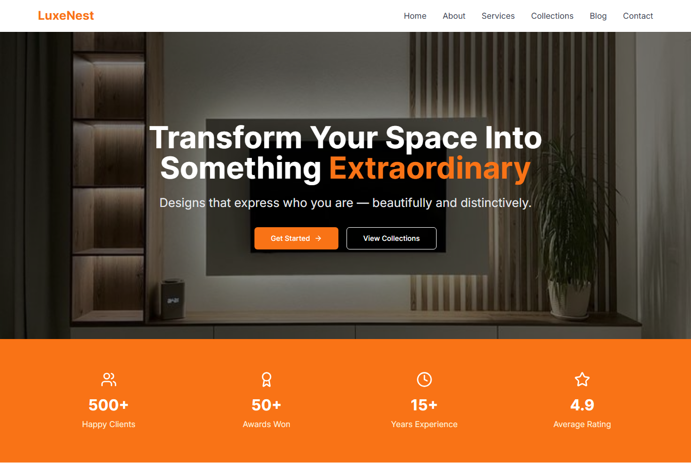 Luxe Interior e-commerce website.